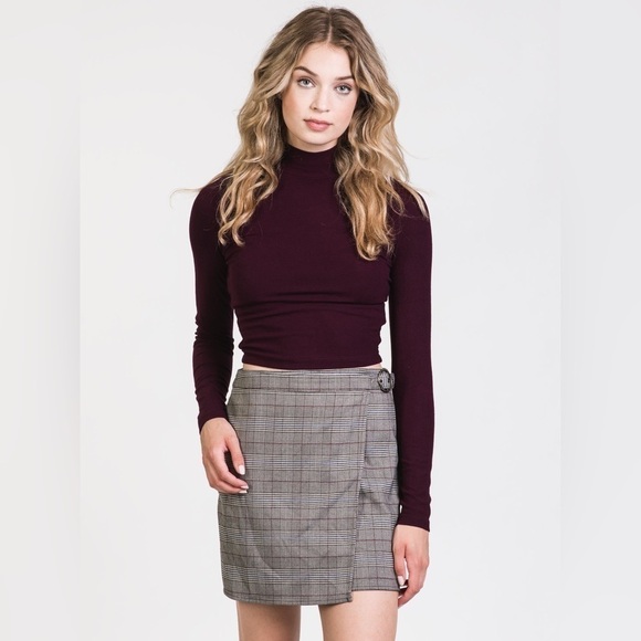 Harlow Lena Check Wrap Front Overlay Min Skirt Size S - Picture 1 of 16